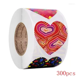 Gift Wrap 50-500pcs Red Heart Shape Labels Valentine's Day Paper Packaging Sticker Candy Dragee Bag Box Packing Wedding