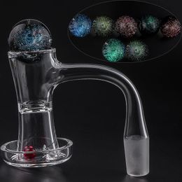 Full Weld Hourglass Smoking Terp Slurper Quartz Banger With Glass Marble Ruby Pearls Bevelled Edge Fully Welded Slurpers Nails For Glass Water Bongs Pipes Dab Rigs