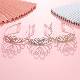 European and American fashion Headbands alloy crystal graduation crown hair hoop GRADATION party headwear crown accessories wholesale