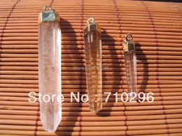 Pendant Necklaces Wholesale10pcs/lot Clear Quartz Crystal Point Gem Stone Pendants Natural Jewelry For Necklace DIY