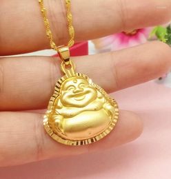 Pendant Necklaces ANGLANG Charming Valentine Gifts Buddha Jewellery Gold Colour Necklace For Women Mom Girlfriend Wife