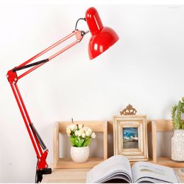 Table Lamps LED Lamp American Long Arm Folding E27 Clip-On Learning Reading Nail Art Tattoo Pography Lighting EU/US Plug