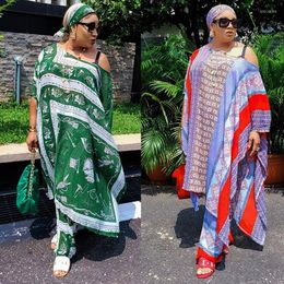 Ethnic Clothing African Clothes For Women Summer Fashion Print 3 Piece Suit 2022 Dashiki Pant Headpiece Sets Ladies Traditional