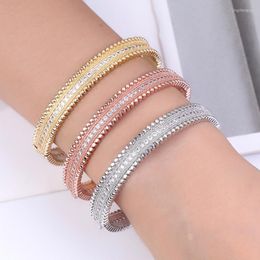 Bangle Zlxgirl Full Zirconia Women's And Bracelet Fashion Gold Rhodium Silver Cooper Wedding Bijoux