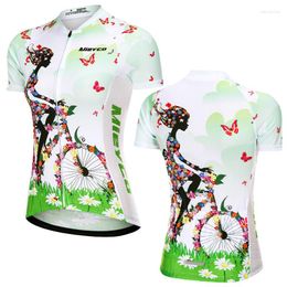 Racing Jackets Women's Clothing Summer 2022 Moisture Wicking Sportswear Short Sleeve Cycling Jersey MTB Mountain Bike Sports Tops For Girls