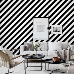 Wallpapers Noridc Twill Strip 3D Wall Papers Black White Waterproof Wallpaper Roll For Living Room Background KTV Walls Papel Pintado