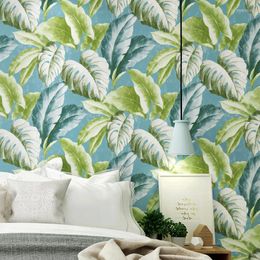 Wallpapers Nordic Banana Leaf Wall Papers Home Improvement Mediterranean For Living Room Sofa Background Walls Papel Contact