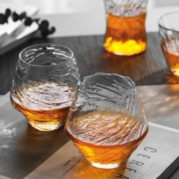 Wine Glasses Japan Blowing Snow Artwork Whiskey Neat Glass Wood Gift Box Niche Liquor XO Whisky Crystal Cognac Brandy Snifter