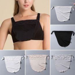 Bustiers & Corsets Solid Colour Elastic Band Silk Tube Bra Women Easy Clip-on Lace Mock Camisole Insert Wrapped Chest Overlay Modesty Panel