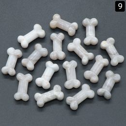 Wholesale Natural Crystals Dog Bone White Agate Gemstone Bone Statue Crystal Crafts For Sale