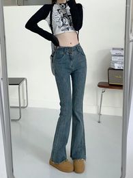 Jeans femininos y2k flare women calças 2000s estéticos e garotas de garotas sexy calças estrechy skinny jeans longa vintage jean femme 2022