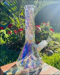 11.8inchs Beaker Bong Colourful Glass Hookahs Shisha Smoke Pipe Heady Dab Rigs Downstem Perc With 14mm Bowl