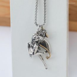 Pendant Necklaces Fashion Personality Couple Necklace Classic Two Color Demon Angel Gothic Rock Party Jewelry Gift