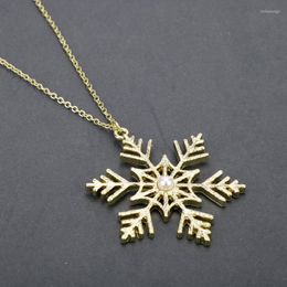 Choker Year Christmas Gift Fashion Snowflake Pendant Charm Necklace Winter Fine Jewelry Gifts For Women Her