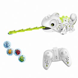 Animales eléctricos/RC RC Chameleon Lizard Pet 2.4 G Robot de juguete inteligente para niños Regalo de cumpleaños para niños Reptilio de control remoto 221021