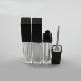 Storage Bottles 8ml Square Lip Gloss Tube With Black Lid Empty Cosmetic Containers Mirror DIY Tool 100pcs/Lot