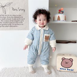 baby one piece clothes in autumn and winter babys handsome cashmere cotton padded outerwear