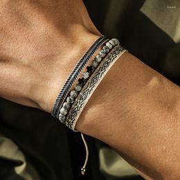 Strand 2022Tibetan Buddhism Handmade Rope Bracelet & Bangle Silver Colour Leaf Cuff Bracelets Bohemian Cross Agate Beads Dropshiping