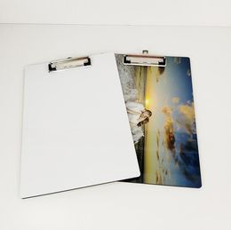 Desk Accessories Sublimation A4 Clipboard Recycled Document Holder White Blank Profile Clip Letter File Paper Sheet Office Supplies SN4992