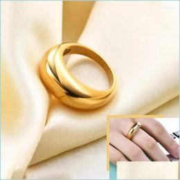 Wedding Rings Wedding Rings Gold Colour Twisted Rope Band For Women Stainless Steel Stacking Knuckle Ring Girlswedding Brit22 Drop De Dhk7G