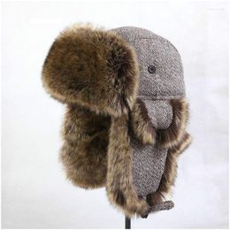 Berets Men's Leisure Bomber Hats Male Warm Ear Protection Lei Feng Hat Adult Thickening Cotton Cap Outdoor Fur Snowcap B-8542