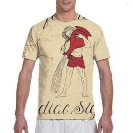zodiac t shirt UK - Men's T Shirts CINESSD 2022 Mens Fashion Summer Short Sleeve T-shirt Casual Zodiac Sign Aquarius Tshirt For Man Full Printed
