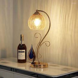 Table Lamps European Style Glass Bedroom Bedside Living Room Decoration Modern Desk Lamp Stand Light Home Deco Lighting Fixtures