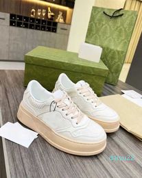 new fashion Designers Shoes Trainer 4Cm Casual Shoe Designer Sneakers Green Red Stripe Beige White Thick Bottom Leather Luxury 2022 Winter New Men Women top quality