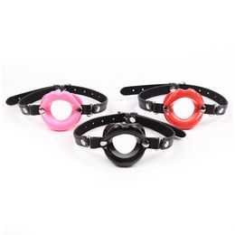 Beauty Items sexyy Leather Open Mouth Gag Oral Fetish Slave Restraints BDSM Bondage Ring Erotic Toys Adult Lingerie For Couples