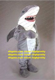 Fierce Grey Shark Killer Whale Mascot Costume Mascotte Grampus Orcinus Orca Adult With Sharp Teeth Big Mouth No.1235