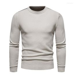 Men's Sweaters Mattswag Mens Solid Colour Crew Neck Kintted Warm Autumn Winter Regular Pullover Shirt Fashion Slim Fit Men's Clothing