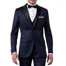 Men's Suits 2022 High Quality Custom Made Italian Navy Blue Mens With Jacket Pants Men Suit For Wedding Groom Tuxedos