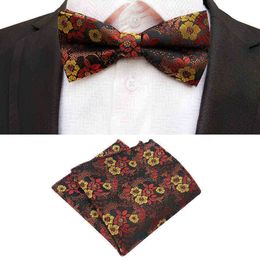 Linbaiway Bowtie Handkerchief Set For Men Suit Wedding Butterfly Male Shirt Accessories Handkerchief Bow Set Custom J220816