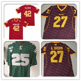 Man Central Michigan Chippewas 27 Antonio Brown College Football Jersey Sewn Vintage Red 1997 Rose Bowl Pat Tillman State Jerseys