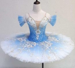 Stage Wear Professional High Quality Custom Size Adult Women Performance Blue Tutu Ballet
