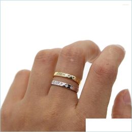 Wedding Rings Wedding Rings Arrival Fashion Polished Flower Pattern Concise Classic Design In Jewerly Ring Sier Color Wholesale Drop Dh5Wt