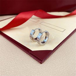 designer earrings Classic Style small simple letter stud Luxury stainless Steel Ear rings Logo Printed Wedding Lovers gift Jewellery earrings for women Wholesale