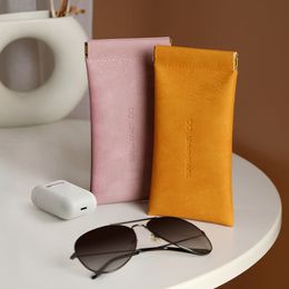 Portable Leather Sun Glasses Box Waterproof Solid Pouch Simple Case Eyewear Storage Bag Eyewear Accessories MJ0944