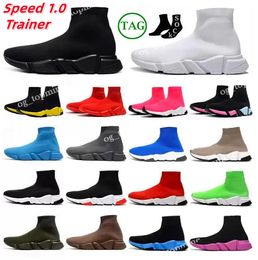 Designers Casual Shoes Socks Graffiti Sole Speed 1.0 2.0 Platform Mens Triple Black White Sock Shoe Master Womens Sneakers Classic Speeds Trainer 35-45