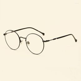 Sunglasses Frames Width-136 Vintage Alloy Round Glasses Frame Women Luxury Design Brand Circular Optical Myopia Eyewear Men