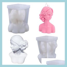 Craft Tools Craft Tools Closed Eyes Girl Sile Mold Aromatherapy Gypsum Molds Rose Blindfold Beauty Siles Candle Mold9342 Drop Delive Dh8Rd