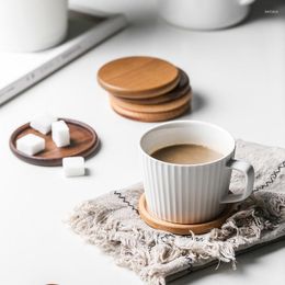 Table Mats Wooden Tea Coffee Placemat Mug Bowl Pad Decoration Walnut Coasters Heat Resistant Square Round Drink Mat Teapot Zen Kitchen