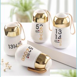 Water Bottles Fashion 1314 Water Bottle Heat Resisting Lovers Ceramic Cup Valentine Day Gift Many Styles 6 5Zw C R Drop Delivery 2022 Dhqec