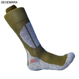 Sports Socks Quality Coolmax Hiking Bottom Thick Knee High Long Army Green Wear Resistant And Deodorization 39-44 221021