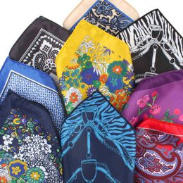 1Pc Fashion Square Handkerchief For Men Printed Vintage Jacquard Polyester Suit Pocket Towel For Party Business J220816