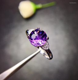 Cluster Rings Natural Amethyst Ring 925 Silver The Price Is Suitable Shop Promotional Products