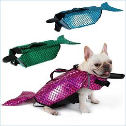 Dog Apparel Dog Apparel Life Jacket Mermaid Sea Maid Pet Costume Swimming Clothes Water Proof Nylon Poodle Dogs Swimsuit 49Ka4 Ff Dr Dhy9X