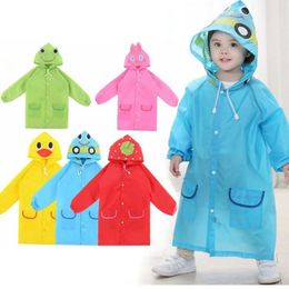 Waterproof Children Kid Raincoats Cartoon Design Baby Summer Rainwear Ponchon 90-130cm Length