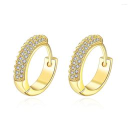 Hoop Earrings Top Quality Gold Color Small With Zircon Women Classic Luxury Jewelry Beautiful Wedding Gift