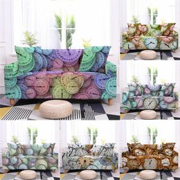 Chair Covers Clock Watch Sofa Cover For Living Room Chaise Lounge Armchair Elastic Corner Sectional Couch Slipcover L 1-4Seat